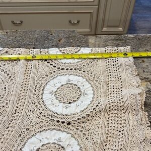 Elegant Crochet Lace Table Cover for an oval table